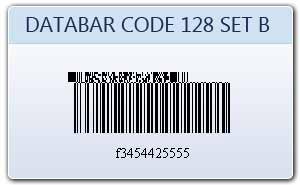 Databar code 128 set B