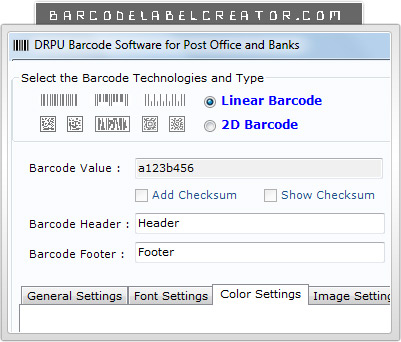 Barcode Label Creator - Post Office and Bank