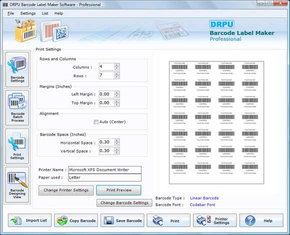 Barcode Label screen shot