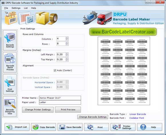 Screenshot of Barcode Software Distribution Industry