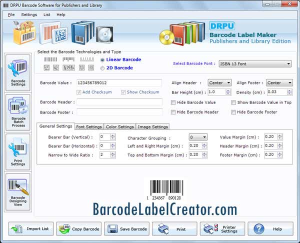 Library Barcode Label Creator screenshot