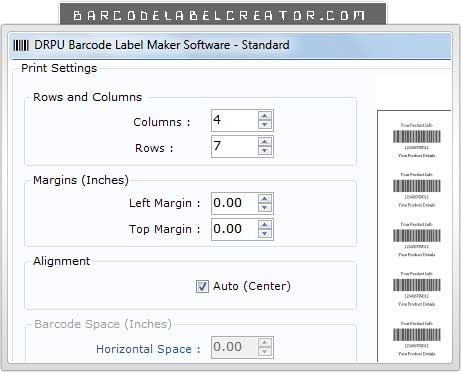 Barcode Label Creator screenshot