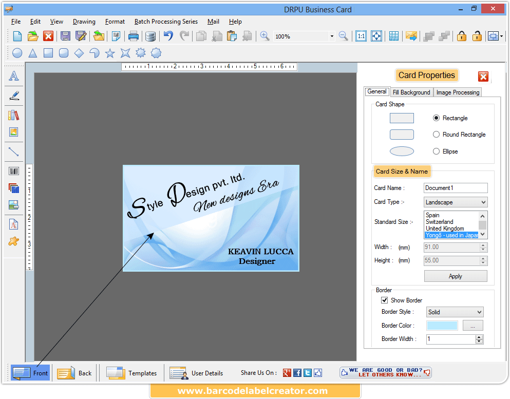 Business Card Maker Software screenshots corporate cards designer program