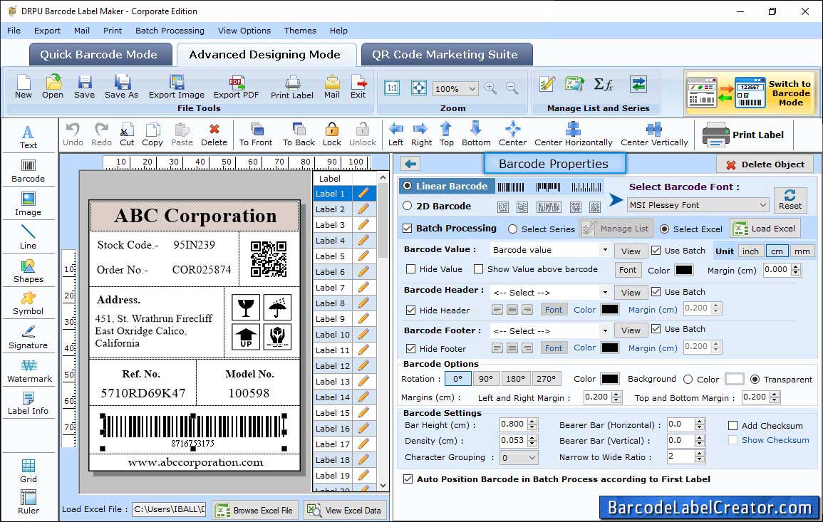 Barcode Properties