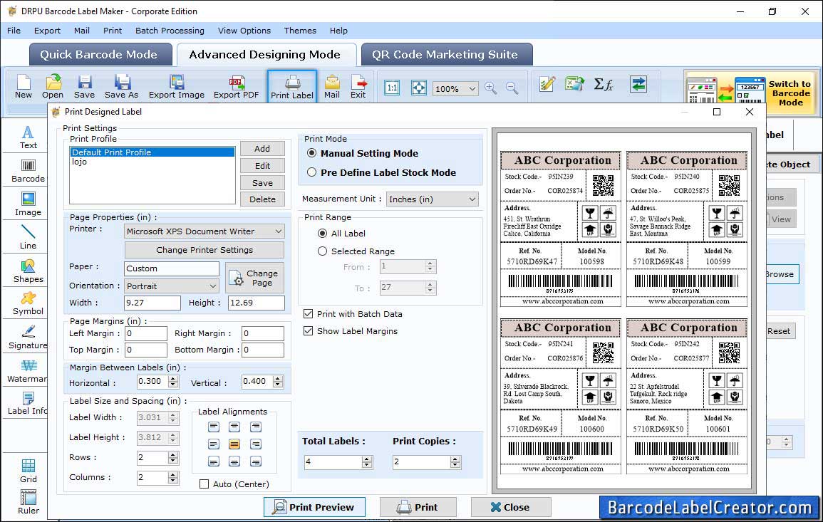 Print Barcode Labels