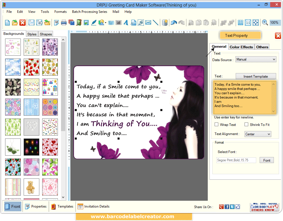 Greeting card maker software screenshots New Year Christmas cards