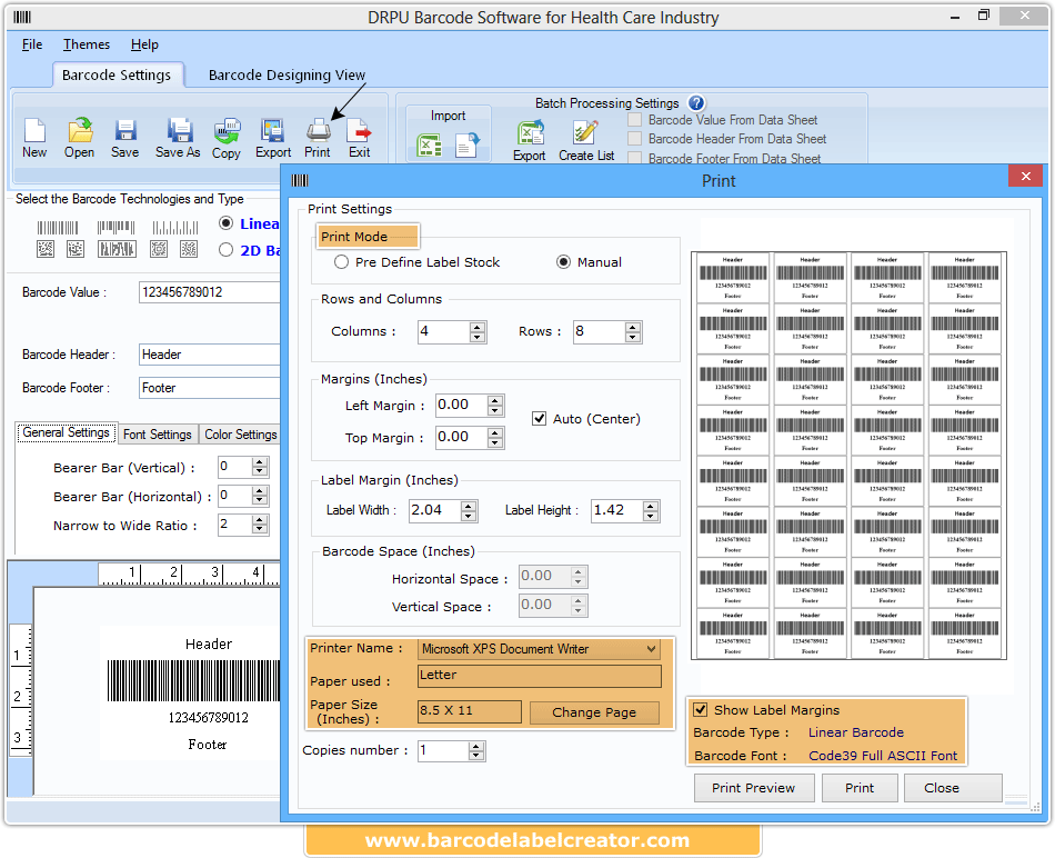Barcode Label Creator Healthcare Industry screenshots barcodes software