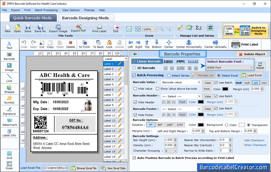 Barcode Settings