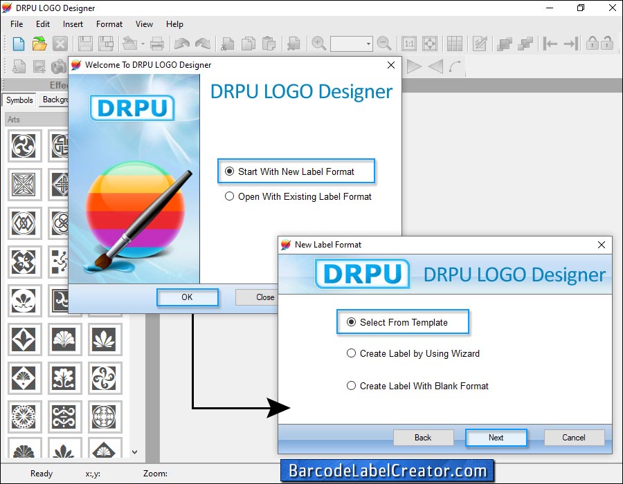 Start with New Label Format