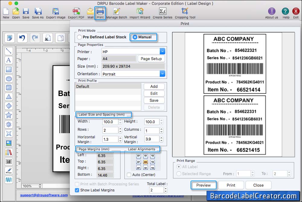 Export Label as PDF