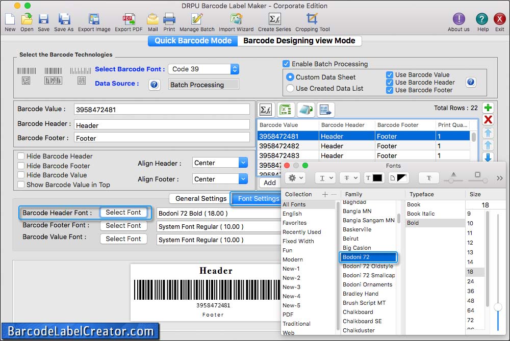 Label Properties