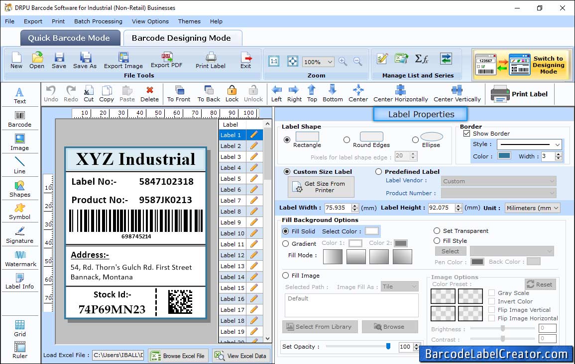 Label Properties