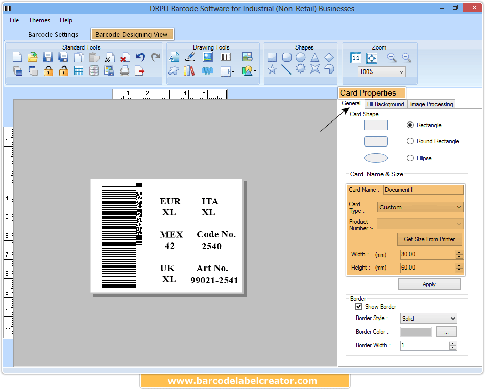 Barcode Label Creator - Manufacturing Industry