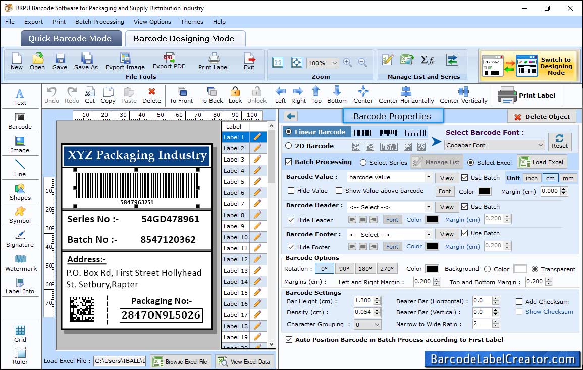 Barcode Properties