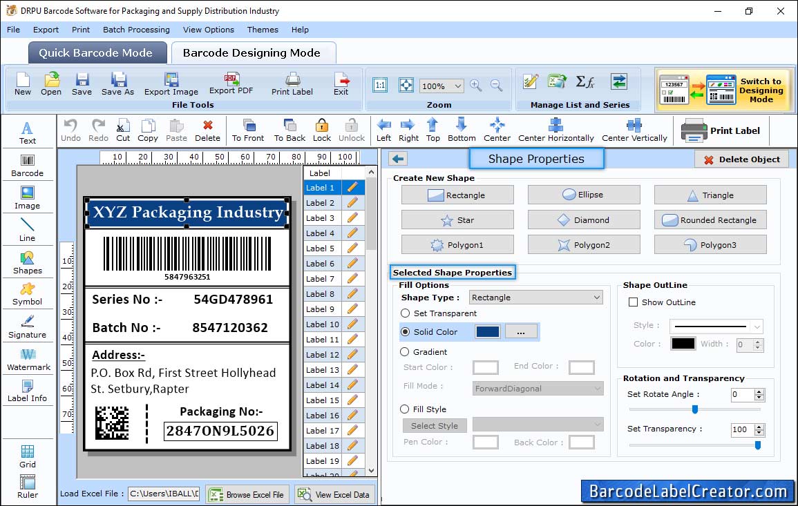 Barcode Label Creator - Distribution Industry