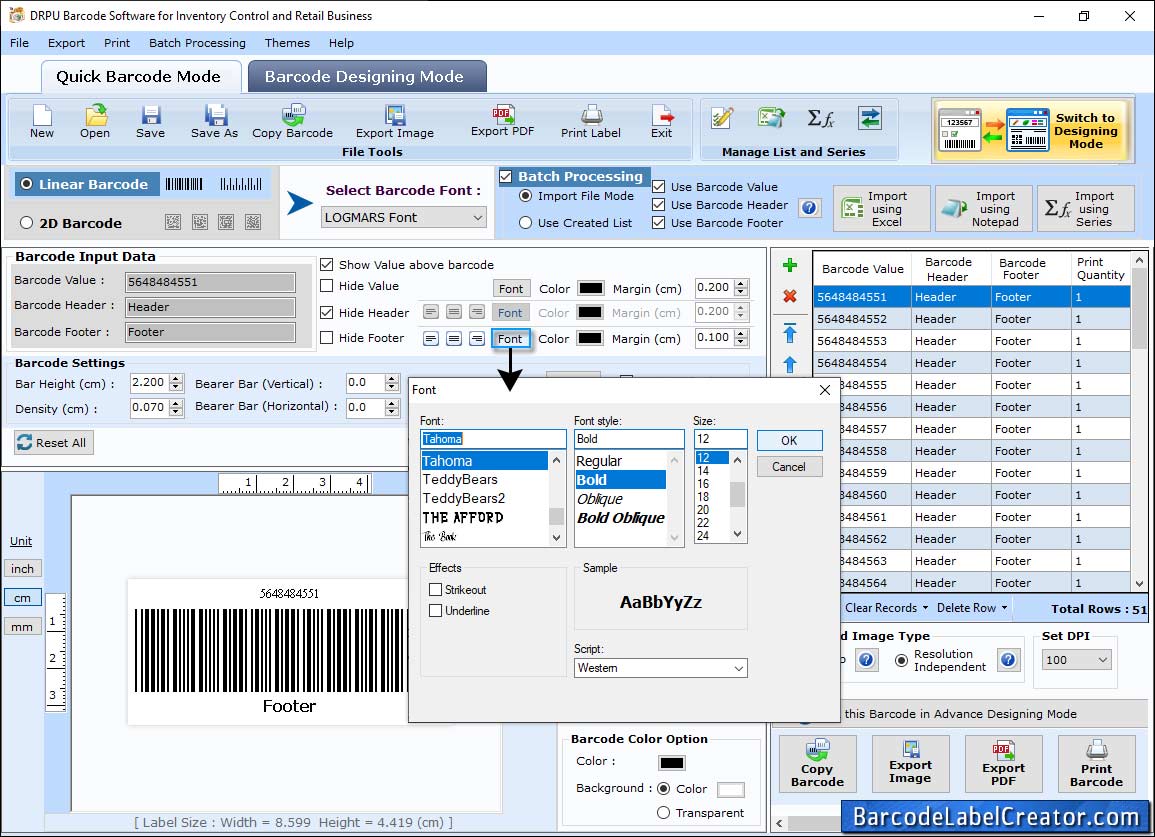 Barcode Label Creator - Retail Business