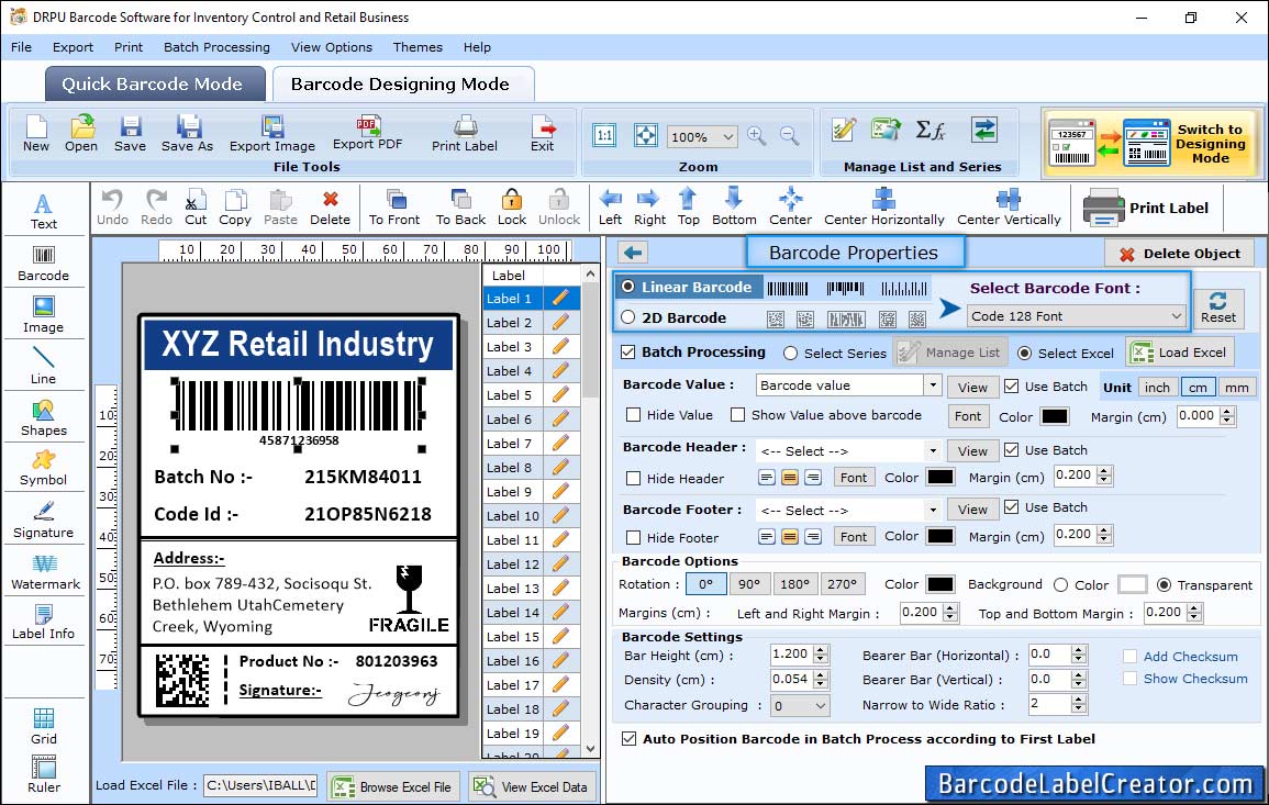 Barcode Properties
