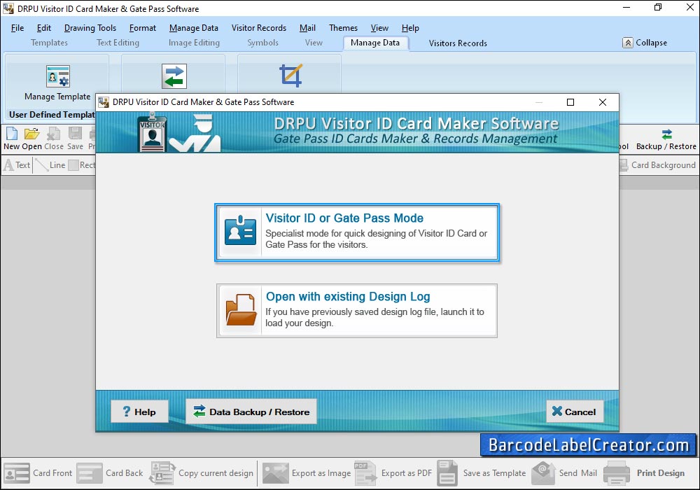 Visitors Gate Pass ID Cards Maker Software